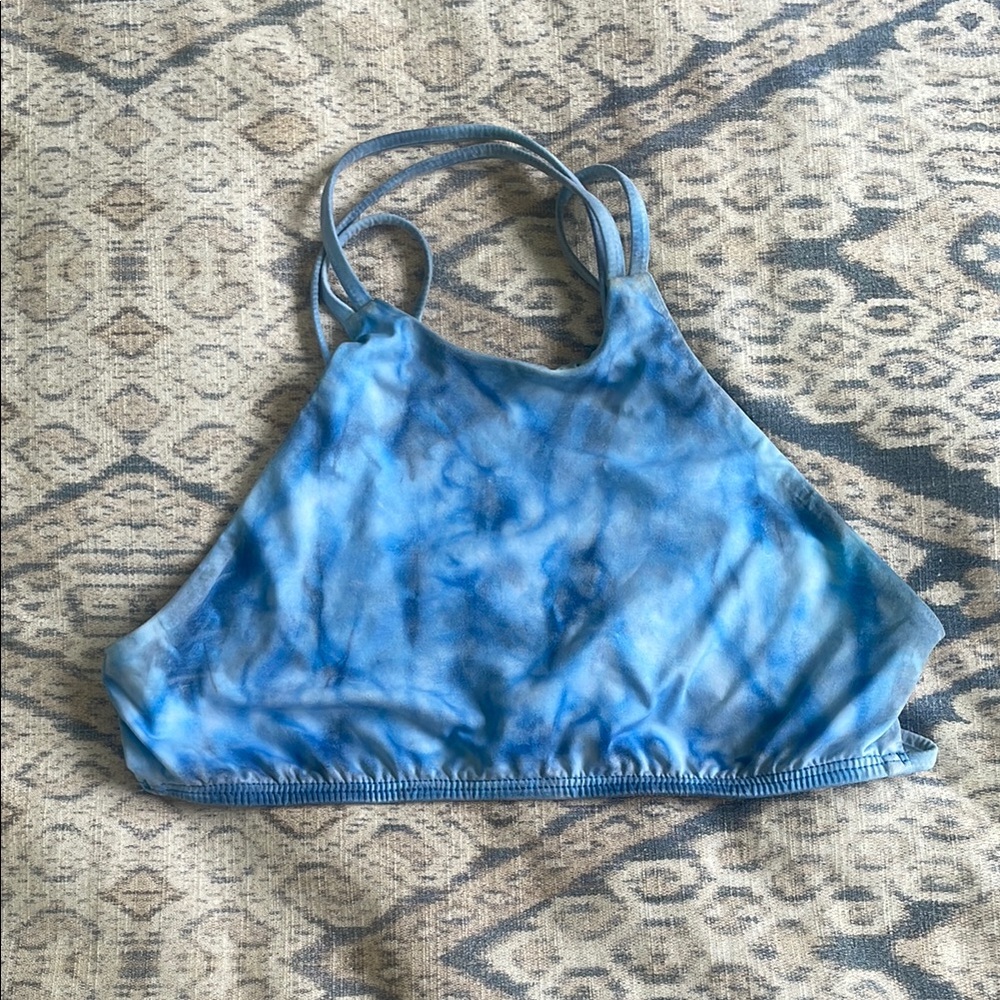 Blue Tie-Dye Halter Top